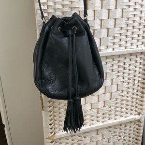 J. Crew Leather Tassel Bucket Bag